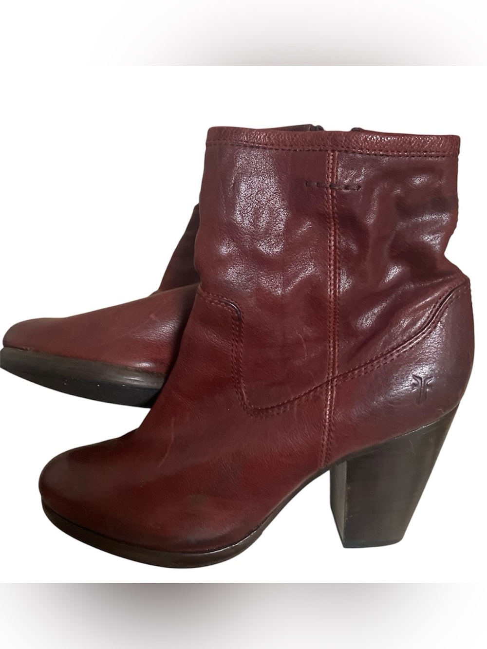 Women's Frye Burgundy Leather Ankle Boots